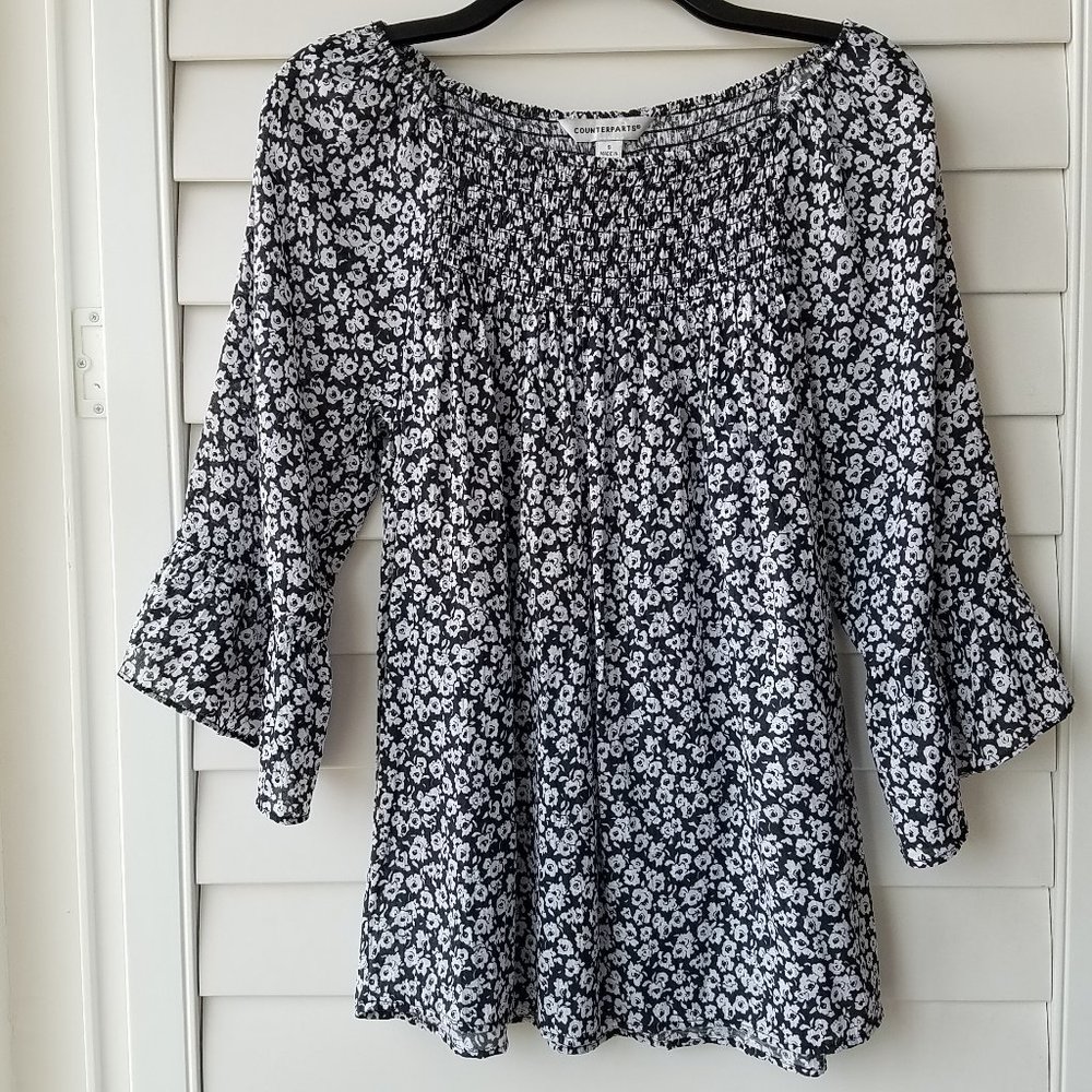 Counerparts Black & White Off Shoulder Top